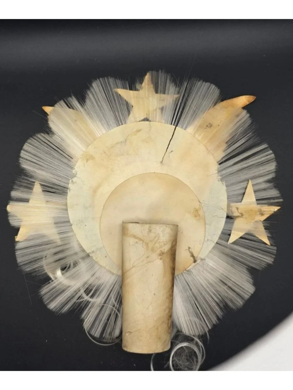 Vintage MCM Christmas Tree Topper National Tinsel Co Spun Glass Angel Hair